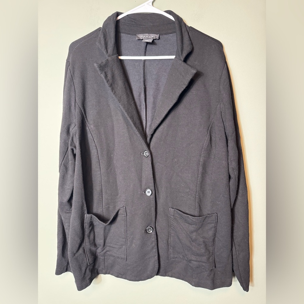 Tahari Women’s‎ Black Three Button Blazer Size 1X  Stretch